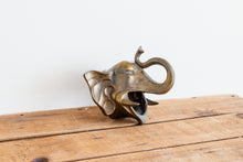 Load image into Gallery viewer, Brass Elephant Head Vintage Golden Animal Mid-Century Decor - Eagle&#39;s Eye Finds
