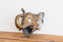 Load image into Gallery viewer, Brass Elephant Head Vintage Golden Animal Mid-Century Decor - Eagle&#39;s Eye Finds
