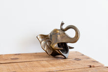 Load image into Gallery viewer, Brass Elephant Head Vintage Golden Animal Mid-Century Decor - Eagle&#39;s Eye Finds
