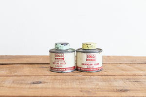 Ford FoMoCo Paint Cans Vintage Car Color Patch Cans Mint Green and Yellow - Eagle's Eye Finds