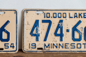 Minnesota 1954 666 License Plate Pair Vintage Wall Hanging Decor - Eagle's Eye Finds