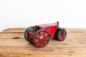 Marx Steam Roller Vintage Red Wind-Up Tin Litho Toy - Eagle's Eye Finds