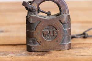 Yale Bell Systems Lock Vintage Bronze Lever and Tumbler Padlock - Eagle's Eye Finds