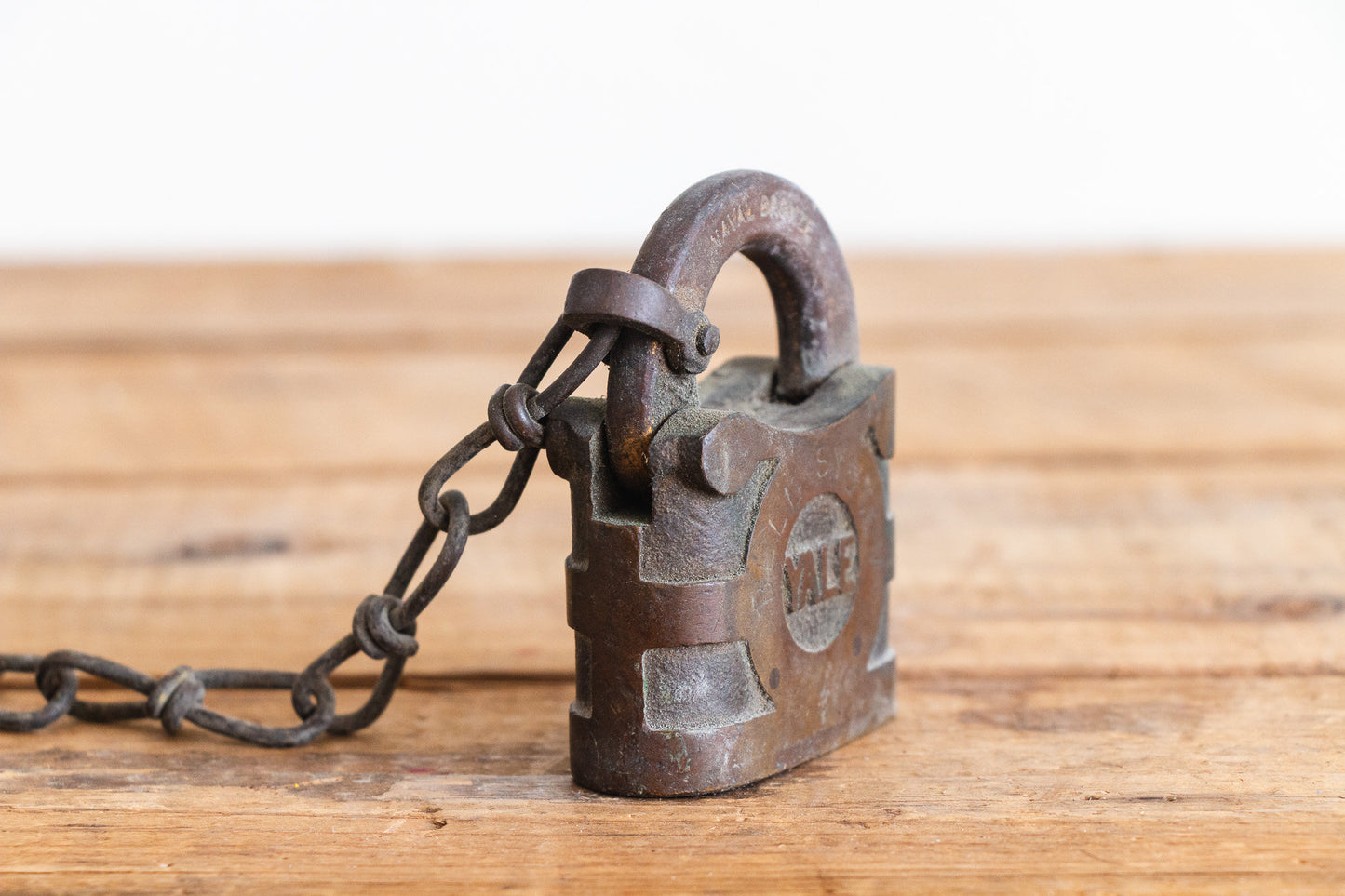 Yale Bell Systems Lock Vintage Bronze Lever and Tumbler Padlock - Eagle's Eye Finds