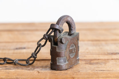 Yale Bell Systems Lock Vintage Bronze Lever and Tumbler Padlock - Eagle's Eye Finds