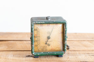 Green Temperature Gauge Vintage US Gauge Co Industrial Square Fahrenheit Thermometer - Eagle's Eye Finds