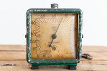 Load image into Gallery viewer, Green Temperature Gauge Vintage US Gauge Co Industrial Square Fahrenheit Thermometer - Eagle&#39;s Eye Finds
