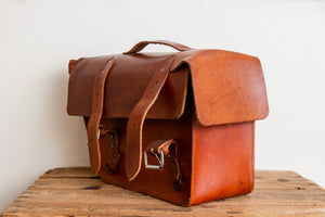 Leather Bike Bag Vintage NOS Bicycle Rear Rack Honey Bourbon Genuine Leather - Eagle's Eye Finds