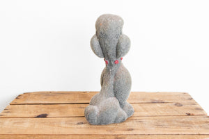 Fuzzy Cement Poodle Vintage Dog Statue Figure Doorstop - Eagle's Eye Finds