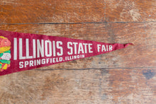 Load image into Gallery viewer, Illinois State Fair Pennant Vintage Red Wall Hanging Decor - Eagle&#39;s Eye Finds
