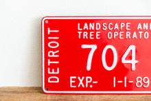 Load image into Gallery viewer, Detroit 1988 Landscape License Plate Vintage Red Michigan Wall Hanging Decor - Eagle&#39;s Eye Finds
