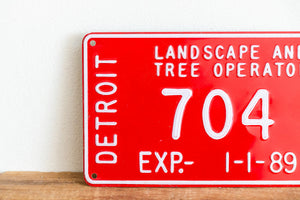 Detroit 1988 Landscape License Plate Vintage Red Michigan Wall Hanging Decor - Eagle's Eye Finds