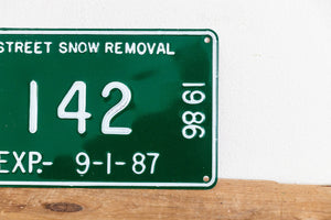 Detroit 1986 Snow Removal License Plate Vintage Green Michigan Wall Hanging Decor - Eagle's Eye Finds