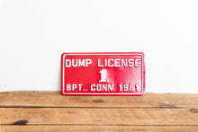 Load image into Gallery viewer, Connecticut 1981 Dump License Plate Vintage Red Wall Hanging Decor - Eagle&#39;s Eye Finds
