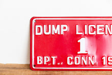 Load image into Gallery viewer, Connecticut 1981 Dump License Plate Vintage Red Wall Hanging Decor - Eagle&#39;s Eye Finds
