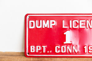 Connecticut 1981 Dump License Plate Vintage Red Wall Hanging Decor - Eagle's Eye Finds