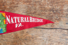 Load image into Gallery viewer, Natural Bridge Virginia Felt Pennant Vintage Red Wall Decor - Eagle&#39;s Eye Finds
