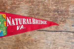 Natural Bridge Virginia Felt Pennant Vintage Red Wall Decor - Eagle's Eye Finds