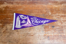 Load image into Gallery viewer, Chicago Felt Pennant Vintage Illinois Purple Wall Hanging Decor - Eagle&#39;s Eye Finds
