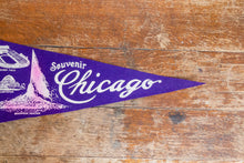 Load image into Gallery viewer, Chicago Felt Pennant Vintage Illinois Purple Wall Hanging Decor - Eagle&#39;s Eye Finds
