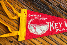Load image into Gallery viewer, Key West Florida Felt Pennant Vintage Red Wall Decor - Eagle&#39;s Eye Finds
