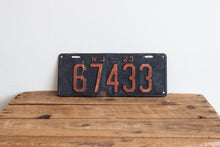Load image into Gallery viewer, New Jersey 1923 License Plate Vintage Wall Hanging Decor - Eagle&#39;s Eye Finds

