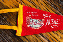 Load image into Gallery viewer, Ausable Chasm New York Felt Pennant Vintage Red Wall Decor - Eagle&#39;s Eye Finds
