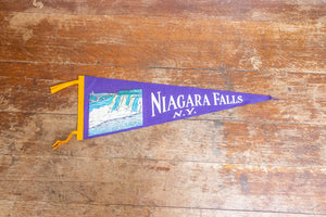 Niagara Falls New York Felt Pennant Vintage Purple Travel Wall Decor - Eagle's Eye Finds