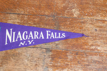 Load image into Gallery viewer, Niagara Falls New York Felt Pennant Vintage Purple Travel Wall Decor - Eagle&#39;s Eye Finds
