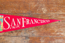 Load image into Gallery viewer, San Francisco California Felt Pennant Vintage Red Wall Decor - Eagle&#39;s Eye Finds

