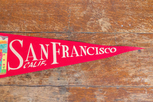 San Francisco California Felt Pennant Vintage Red Wall Decor - Eagle's Eye Finds