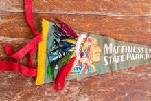 Load image into Gallery viewer, Matthiessen State Park Illinois Felt Pennant Vintage Native American Wall Decor - Eagle&#39;s Eye Finds
