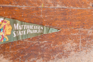 Matthiessen State Park Illinois Felt Pennant Vintage Native American Wall Decor - Eagle's Eye Finds