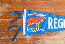 Load image into Gallery viewer, Regina Saskachewan Blue Felt Pennant Vintage Canada Wall Decor - Eagle&#39;s Eye Finds
