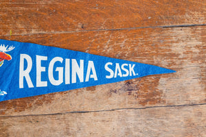 Regina Saskachewan Blue Felt Pennant Vintage Canada Wall Decor - Eagle's Eye Finds