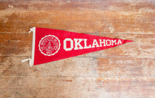 Load image into Gallery viewer, University of Oklahoma Felt Pennant Large Vintage College Wall Decor - Eagle&#39;s Eye Finds

