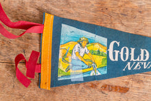 Load image into Gallery viewer, Gold Hill Nevada Blue Felt Pennant Vintage Wall Hanging Decor - Eagle&#39;s Eye Finds
