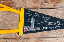 Load image into Gallery viewer, Empire State Building New York Black Felt Pennant Vintage - Eagle&#39;s Eye Finds
