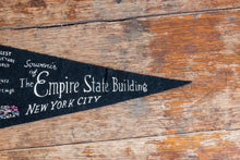 Load image into Gallery viewer, Empire State Building New York Black Felt Pennant Vintage - Eagle&#39;s Eye Finds
