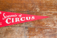 Load image into Gallery viewer, Red Circus Souvenir Felt Pennant Vintage Nursery Decor - Eagle&#39;s Eye Finds
