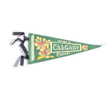 Load image into Gallery viewer, Calgary Canada Green Felt Pennant Vintage Travel Wall Decor - Eagle&#39;s Eye Finds

