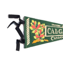 Load image into Gallery viewer, Calgary Canada Green Felt Pennant Vintage Travel Wall Decor - Eagle&#39;s Eye Finds
