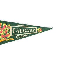 Load image into Gallery viewer, Calgary Canada Green Felt Pennant Vintage Travel Wall Decor - Eagle&#39;s Eye Finds
