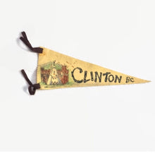 Load image into Gallery viewer, Clinton British Columbia Canada Ivory Felt Pennant Vintage Travel Wall Decor - Eagle&#39;s Eye Finds
