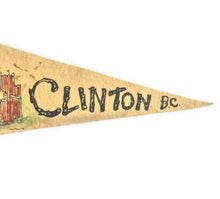 Load image into Gallery viewer, Clinton British Columbia Canada Ivory Felt Pennant Vintage Travel Wall Decor - Eagle&#39;s Eye Finds
