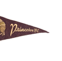 Load image into Gallery viewer, Princeton British Columbia Canada Maroon Felt Pennant Vintage Travel Wall Decor - Eagle&#39;s Eye Finds
