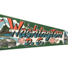 Load image into Gallery viewer, Washington DC Green Felt Pennant Vintage Wall Decor - Eagle&#39;s Eye Finds
