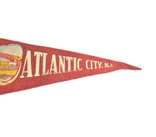 Load image into Gallery viewer, Atlantic City New Jersey Red Felt Pennant Vintage Nautical Wall Decor - Eagle&#39;s Eye Finds
