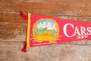 Carson City Nevada Red Felt Pennant Vintage Travel Wall Decor - Eagle's Eye Finds