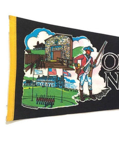Old Fort Niagara New York Vintage Black Felt Black Pennant Vintage Historic Souvenir Wall Decor - Eagle's Eye Finds